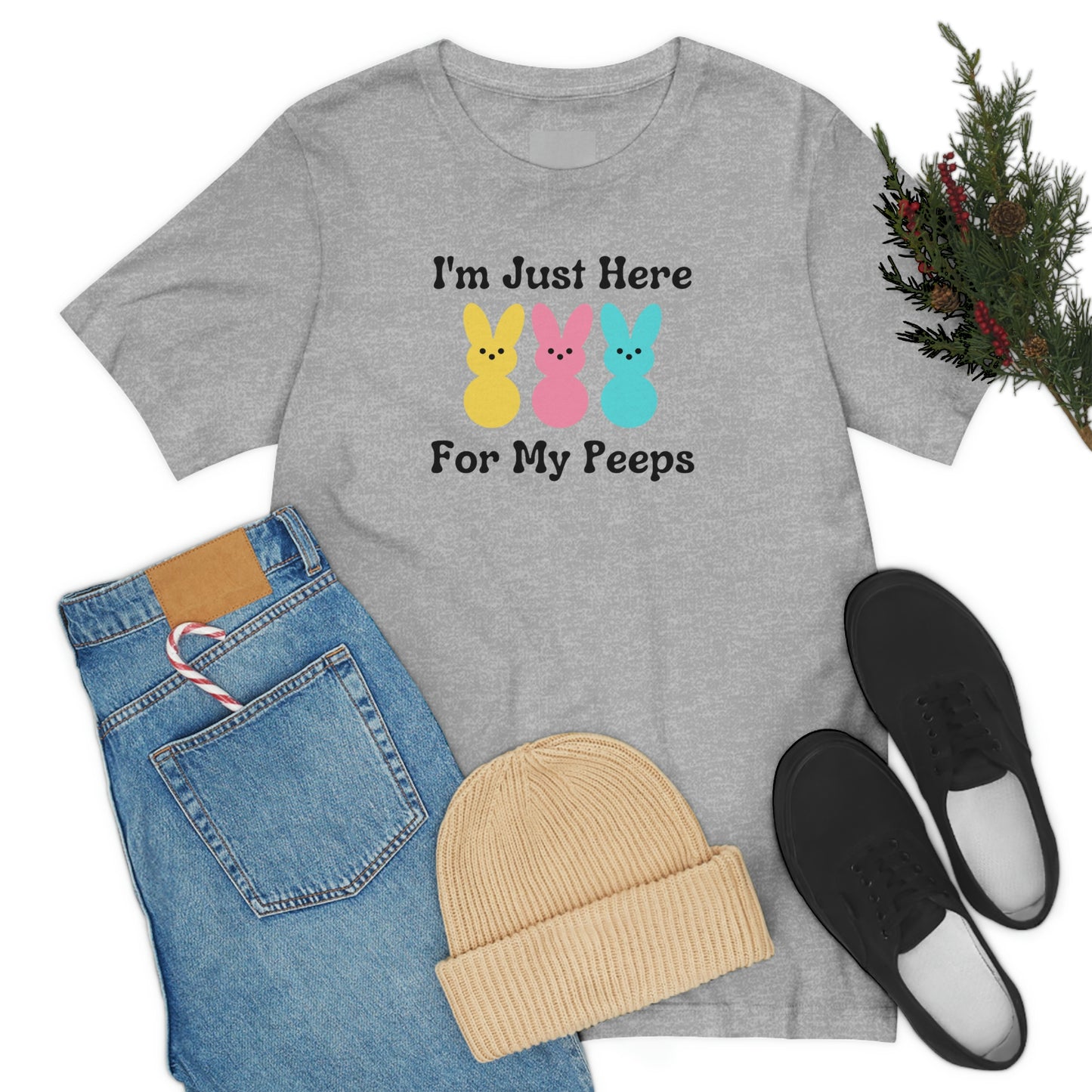 Im Just Here for my Peeps Easter Shirt Unisex Jersey Short Sleeve Tee