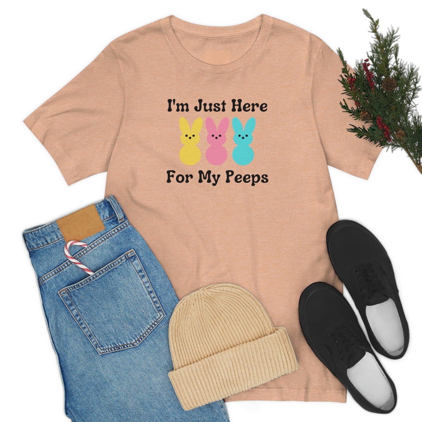 Im Just Here for my Peeps Easter Shirt Unisex Jersey Short Sleeve Tee