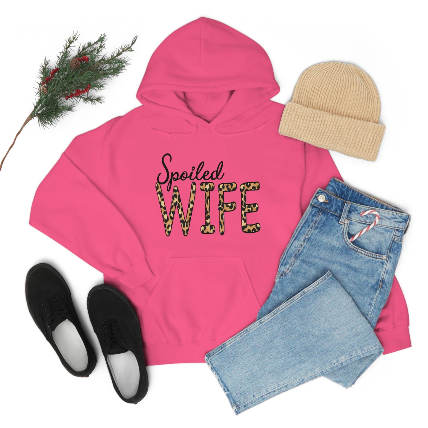 Spoiled Wife Hoodie with Leopard Print