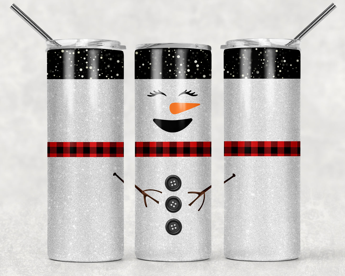 Super Cute Snowman Tumbler, 20oz Tumblr, Hot or Cold Beverage Holder