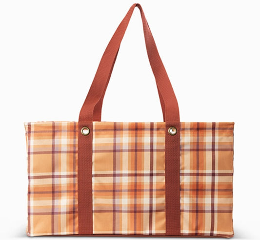 Thirty-One Large Utility Tote - Autumn Plaid