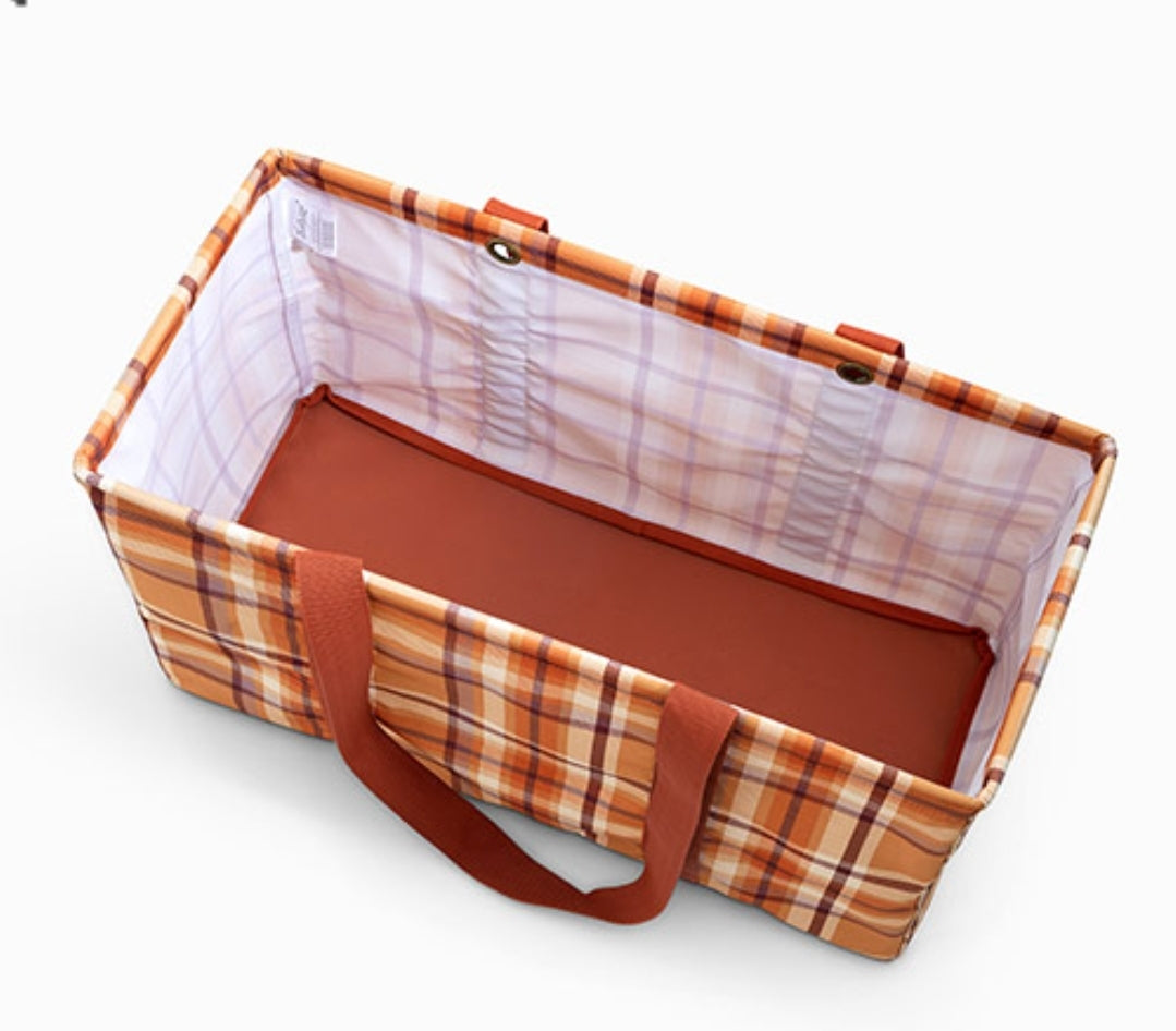 Thirty-One Large Utility Tote - Autumn Plaid