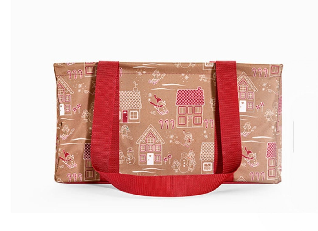 Thirty-One Medium Utility Tote - Gingerbread Houses