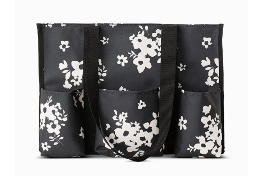 Thirty One 31 large utility tote. Line Drawn Flowers