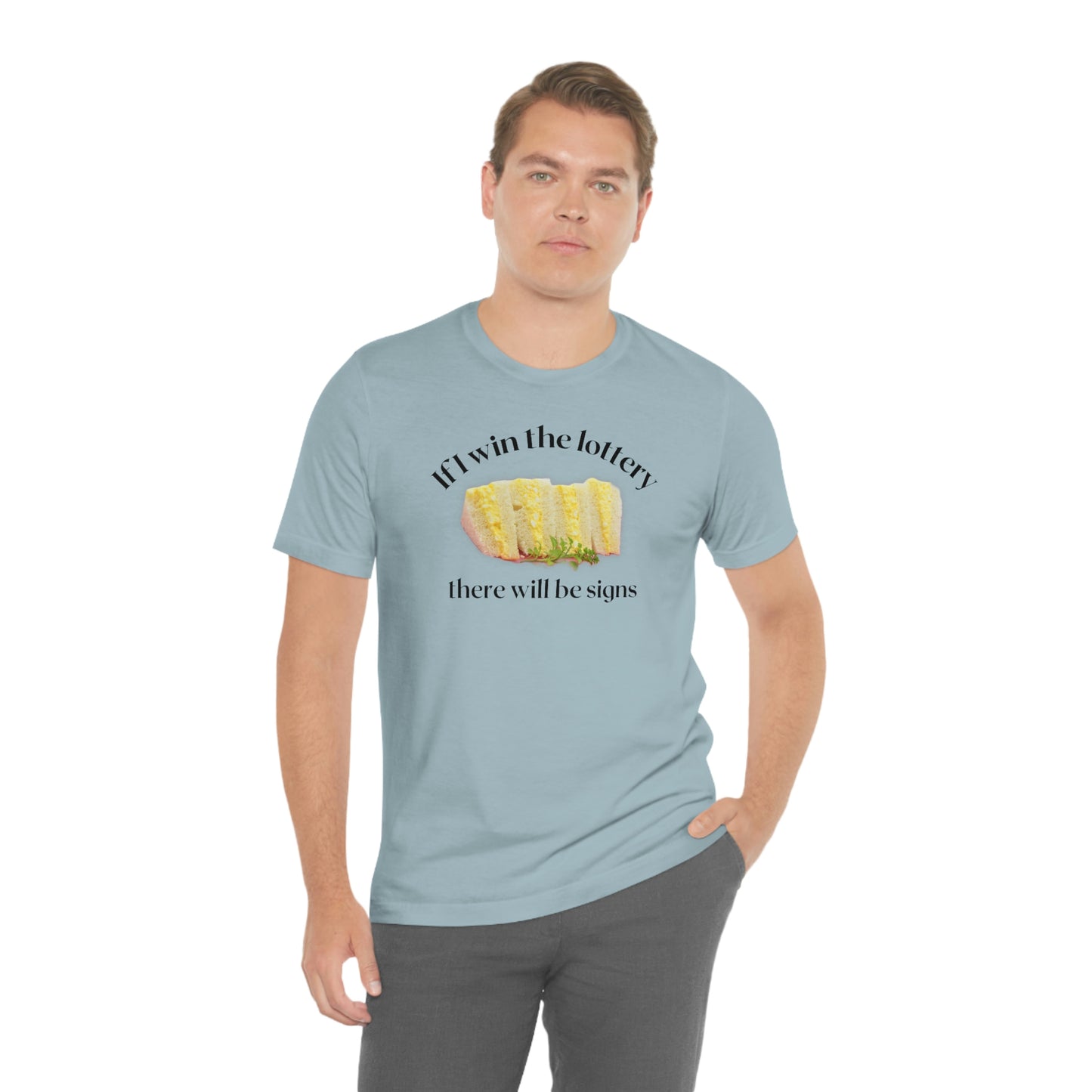 Egg Salad Funny Shirt, Short Sleeve Tee, If i win the lottery