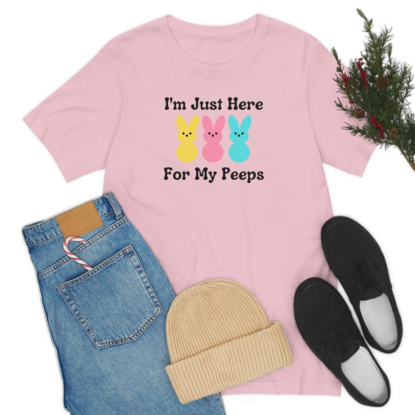 Im Just Here for my Peeps Easter Shirt Unisex Jersey Short Sleeve Tee