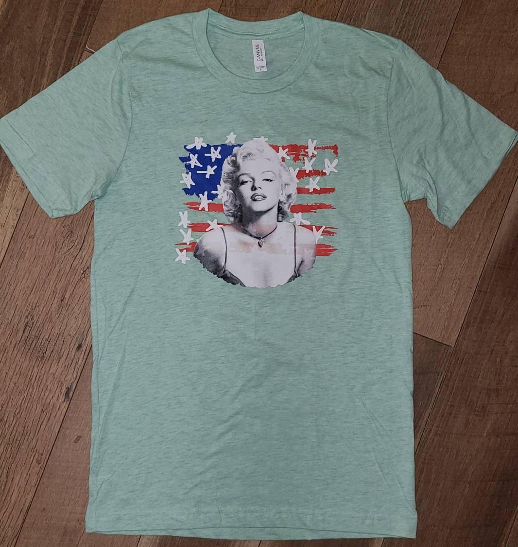 Marilyn Monroe Red White Blue Screen Print Design - Ready to Press - Ready to Ship