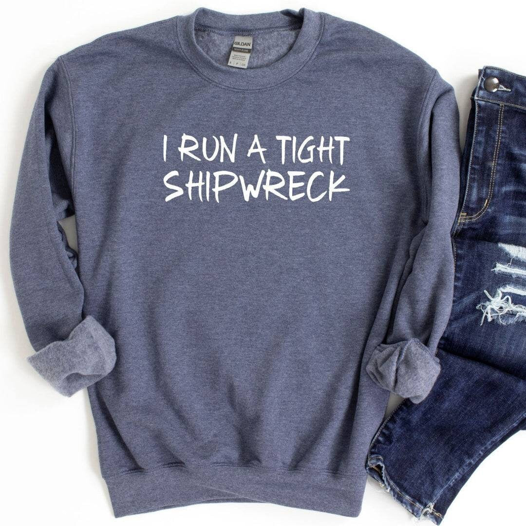 I run a tight ship wreck Screen Print Ready to Press Transfer, Shirt for Girl Mom