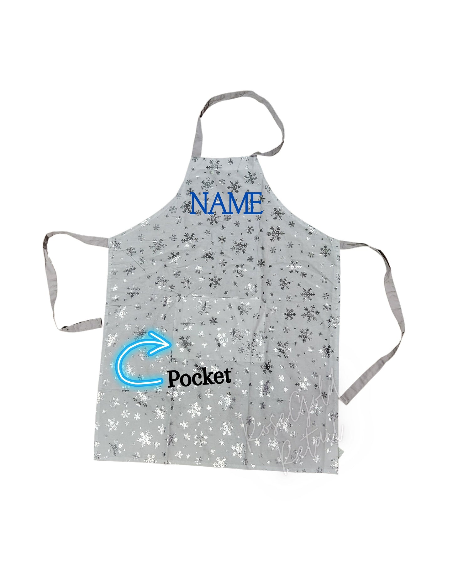 Personalized Snowflake Apron, Gift for Her, Gift for Mom, Gift for Wife, Add your own name, Customized Gift