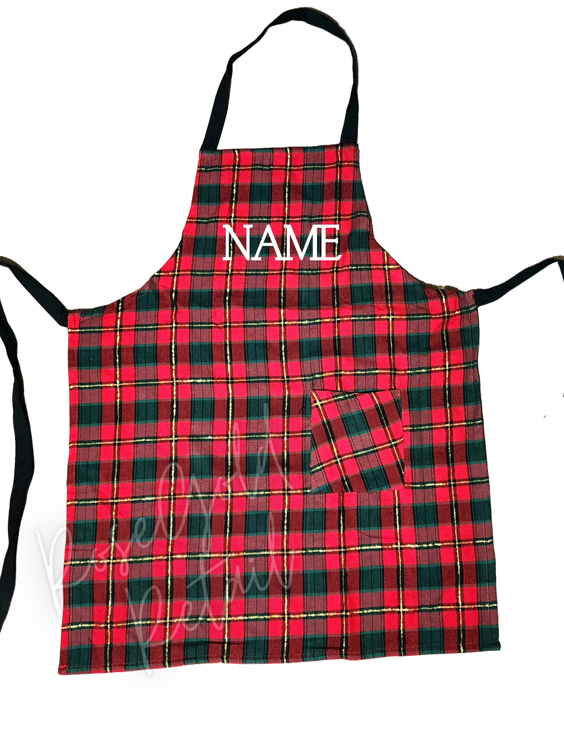 Personalized Plaid Apron, Gift for Her, Gift for Mom, Gift for Wife, Add your own name, Customized Gift