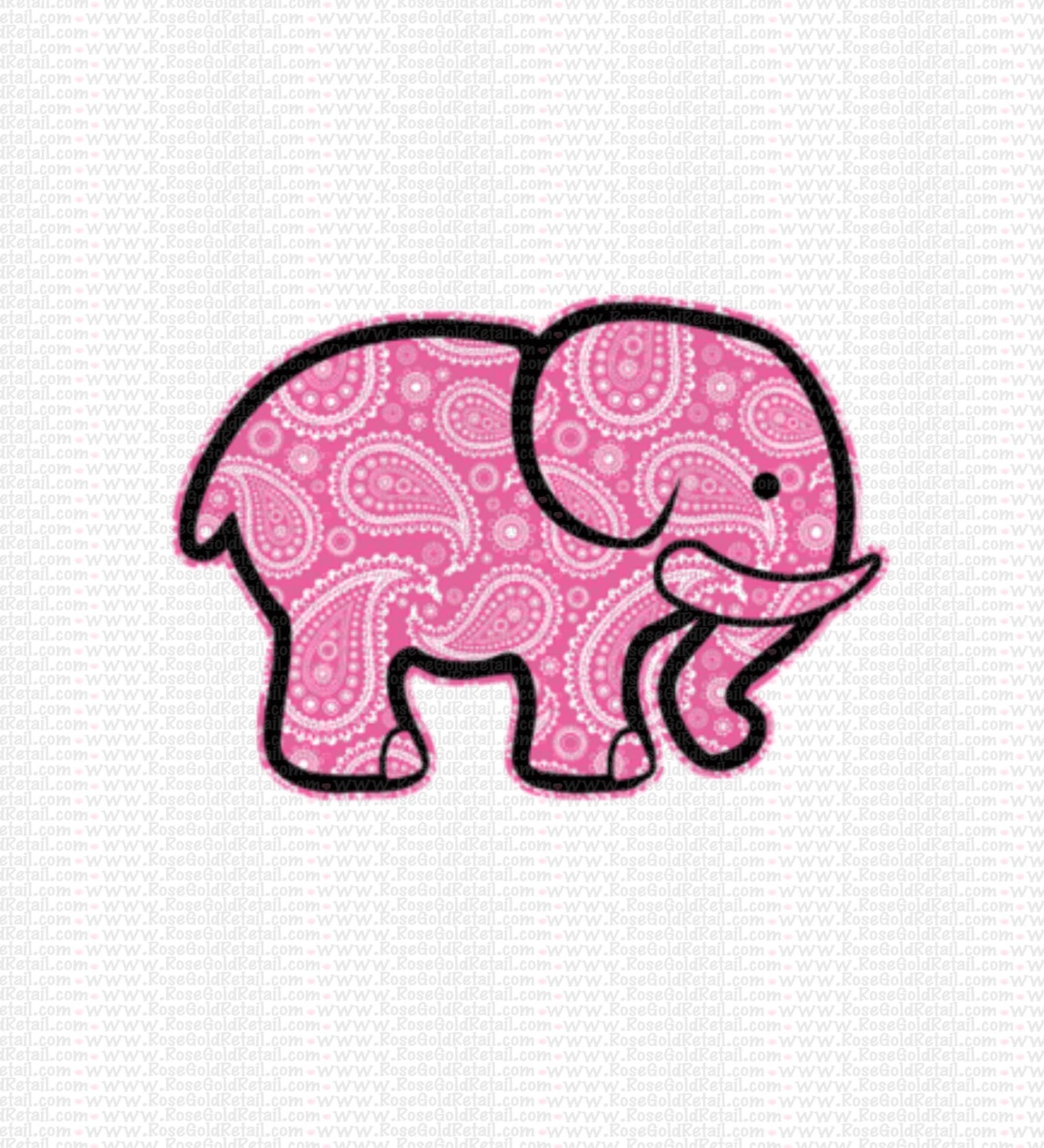 Pink Paisley Elephant Screen Print