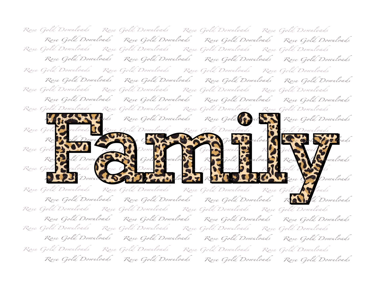 Family with Leopard PNG Digital Download