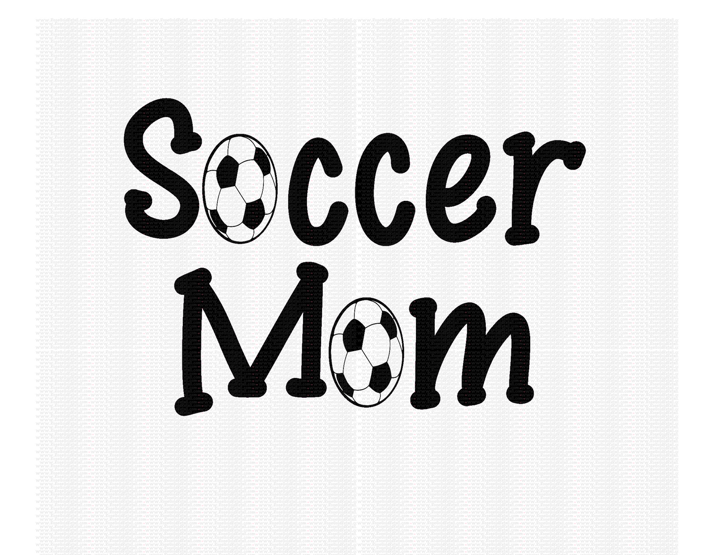 Soccer Mom Screen Print - Black & White, Ready to Ship Iron On Transfer