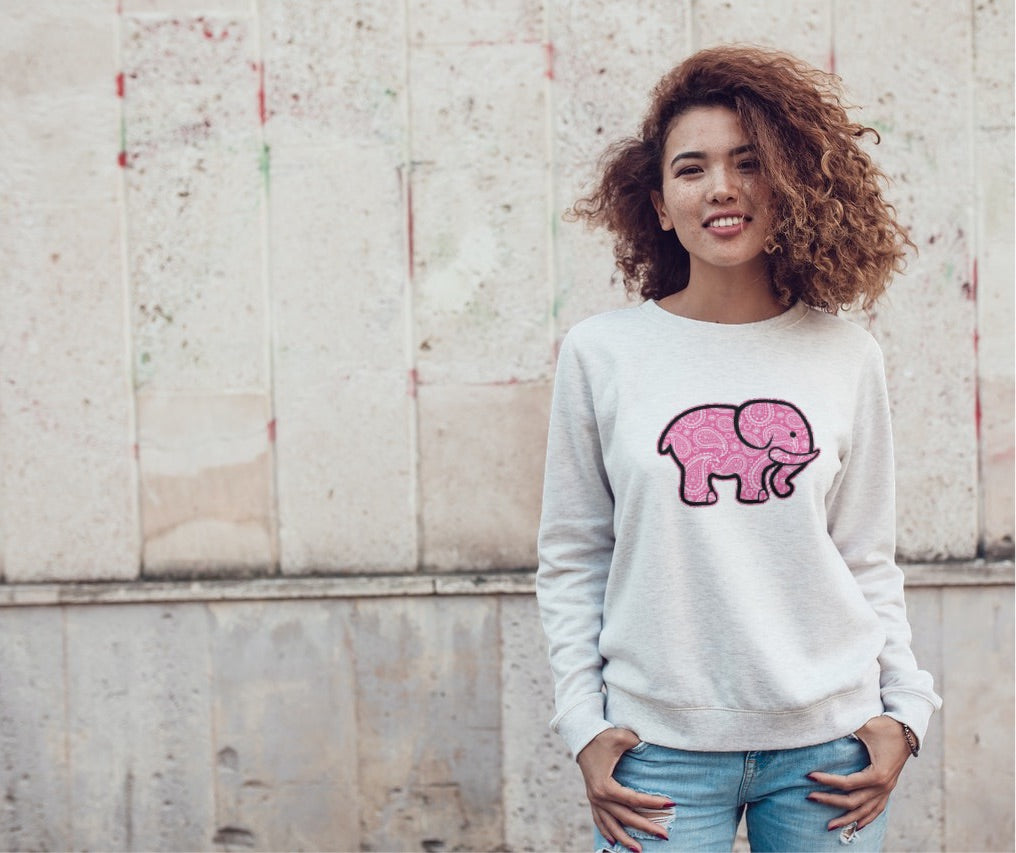 Pink Paisley Elephant Screen Print