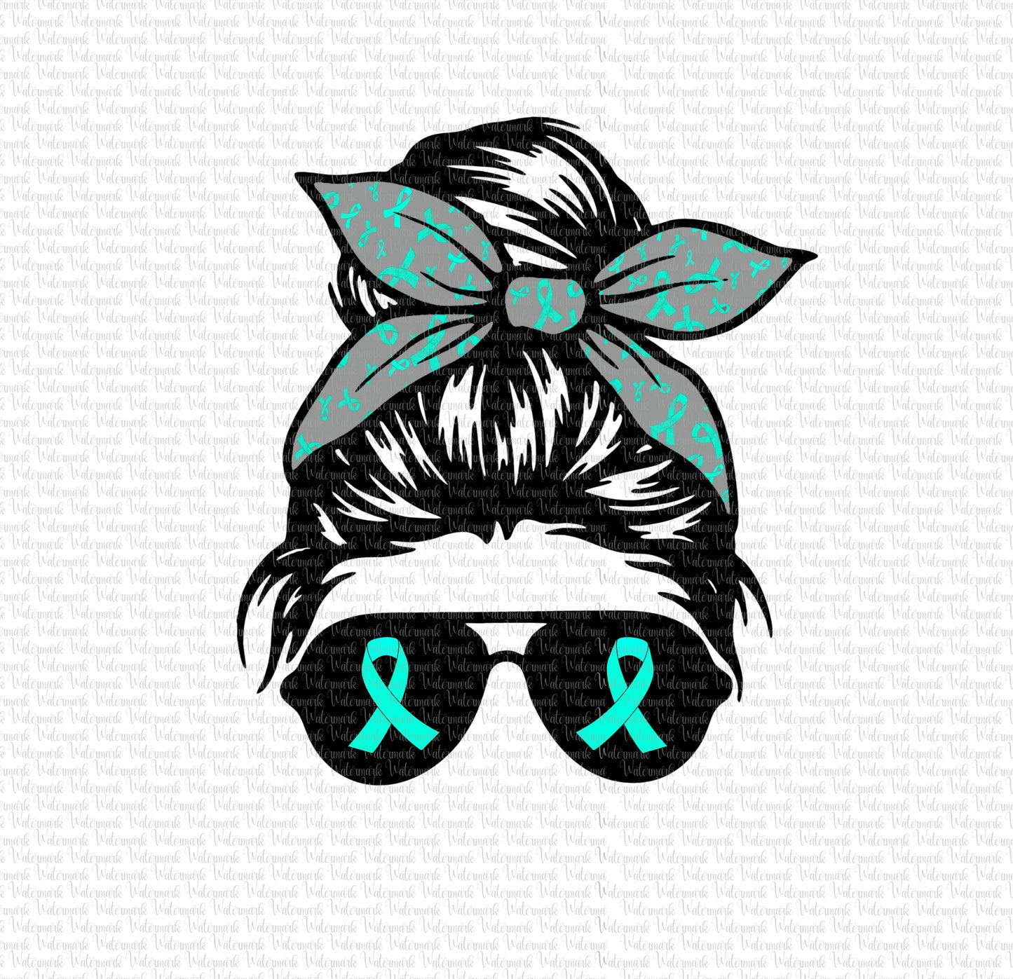 Allergy Awareness Messy Bun PNG Digital Download