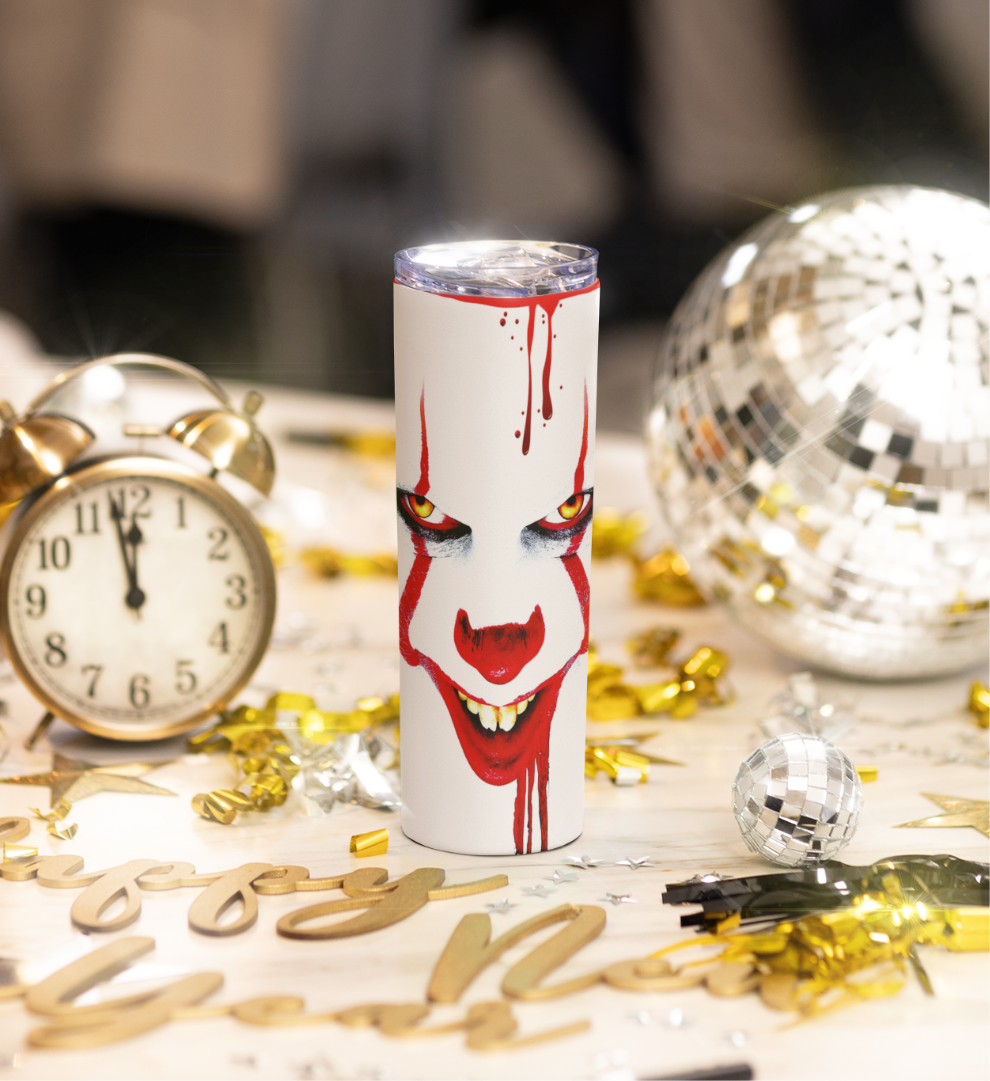 Clown Tumbler, 20oz Tumblr, Hot or Cold Beverage Holder