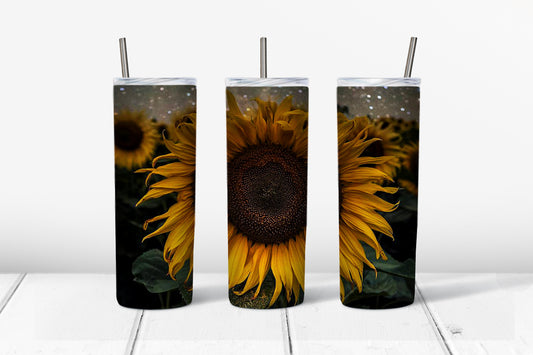 Sunflower Tumbler, 20oz Tumblr, Hot or Cold Beverage Holder